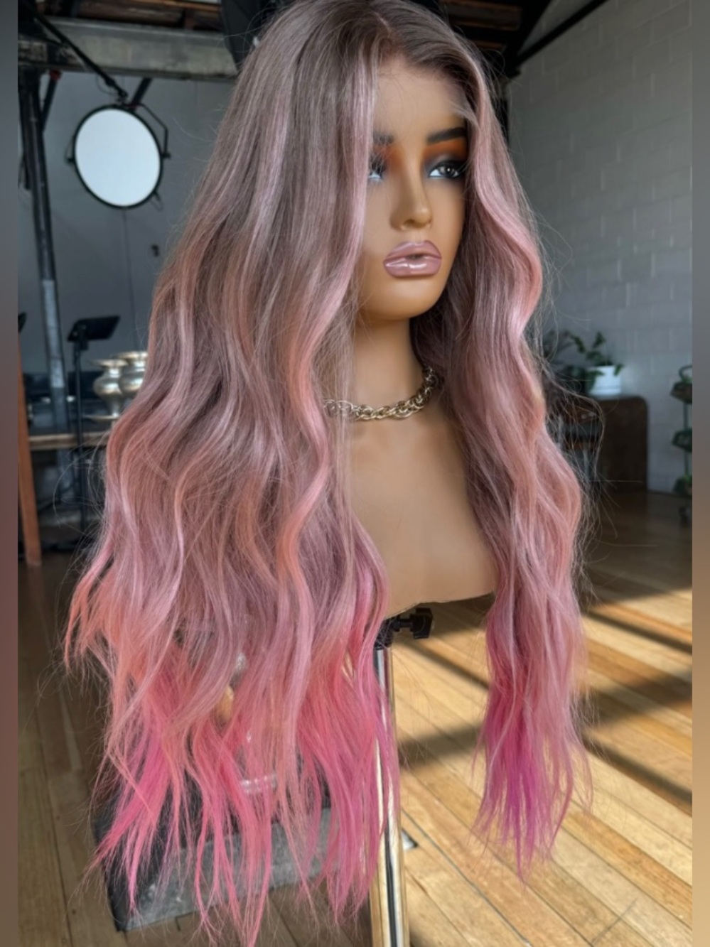 Pink Ombre Human Hair Wig